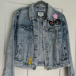 Forever 21 Denim Jacket with Patches - Size L